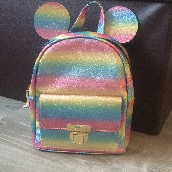 Mickey Mouse Disney Glitter Rainbow Backpack - Picture 2 of 5